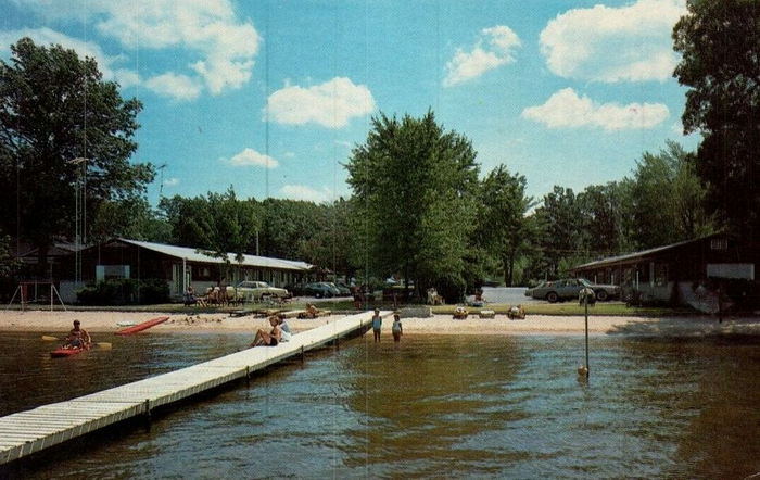 Reflections on the Lake (Gas Lite Manor) - Vintage Postcard (newer photo)